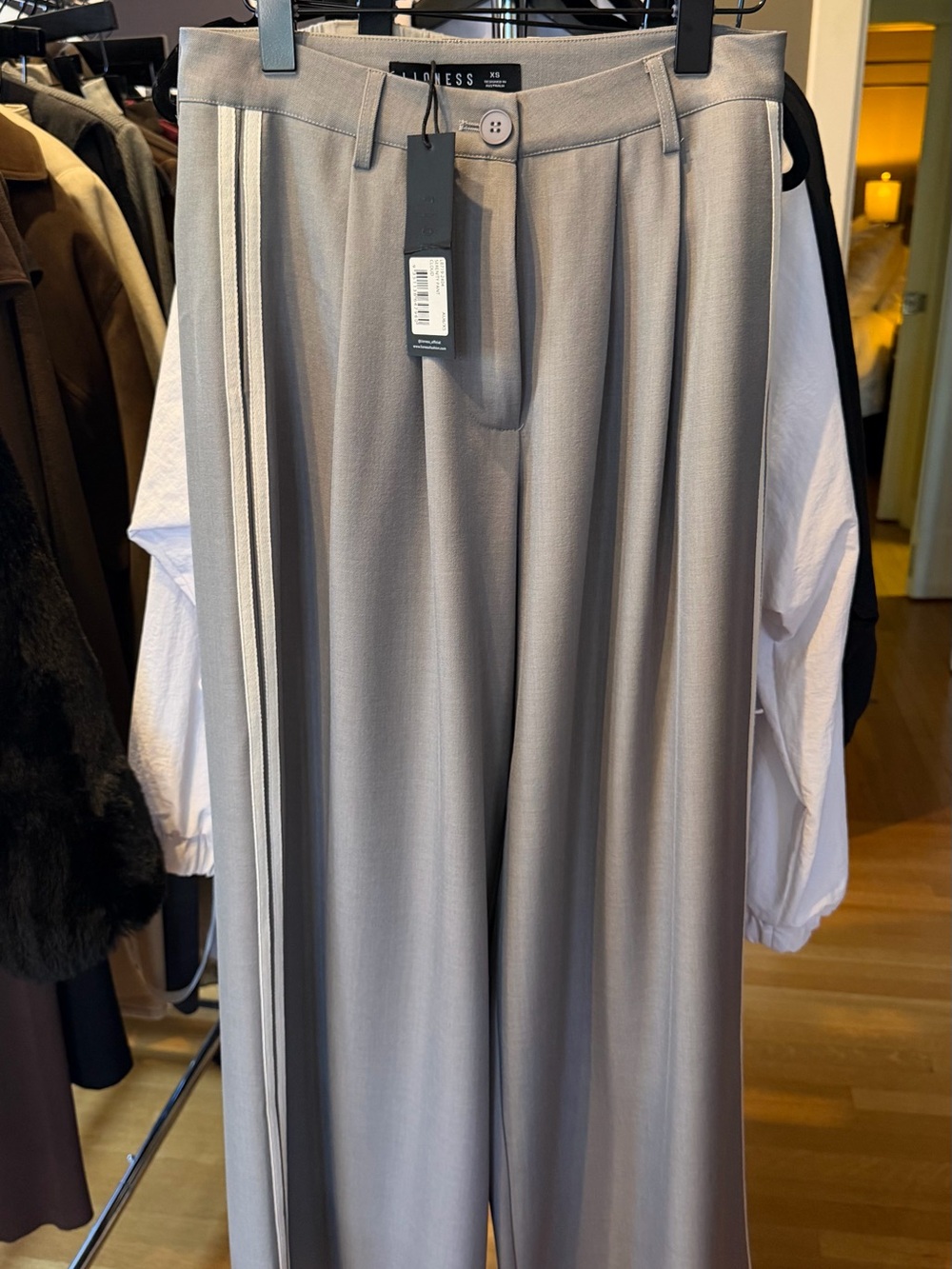 LIONESS Serenity Pant in Cloud gray wide leg trouser size XS